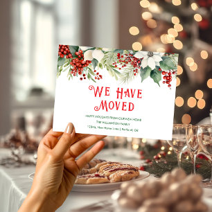 We Have Moved Happy Holidays Moving Home  Postcard