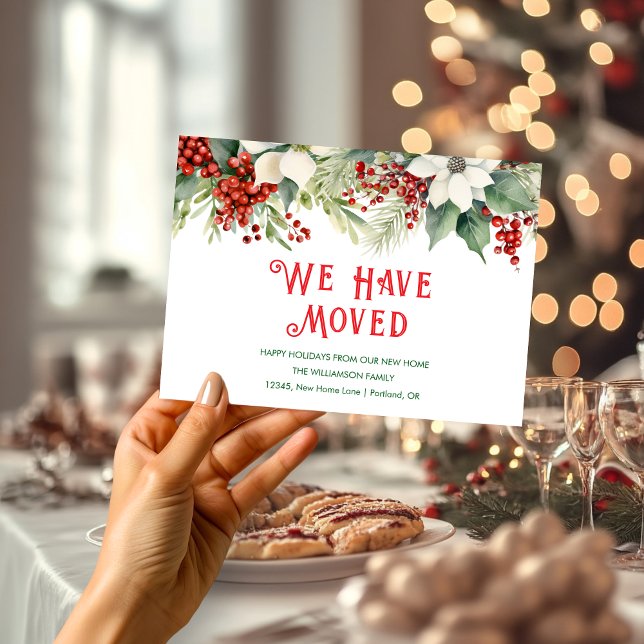 We Have Moved Happy Holidays Moving Home  Postcard (Creator Uploaded)