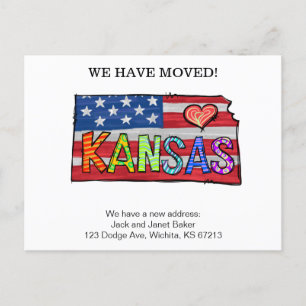 We Have Moved Kansas States Moving Announcement Po Postcard