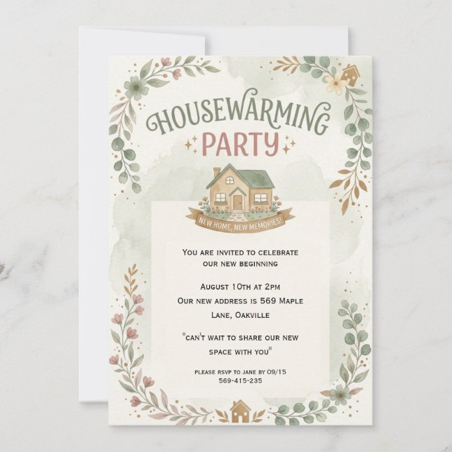 we have moved modern housewarming invitations (Front)