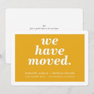 WE HAVE MOVED modern minimal new address amber Announcement