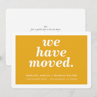 WE HAVE MOVED modern minimal new address amber Announcement