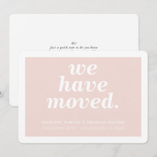 WE HAVE MOVED modern minimal new address blush  Announcement