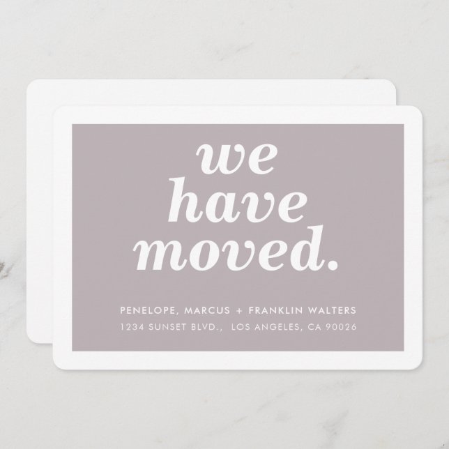WE HAVE MOVED modern minimal new address italic Announcement (Front/Back)