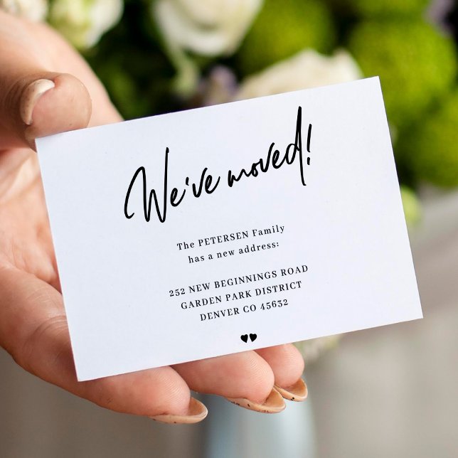 We have moved modern script moving announcement (MINI CARD _ available in bigger sizes)