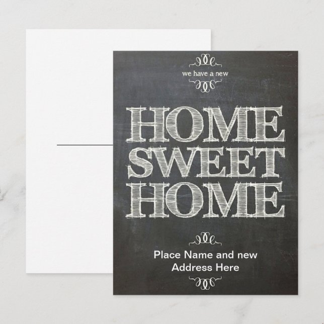 We have Moved New Address Chalkboard Postcard (Front/Back)
