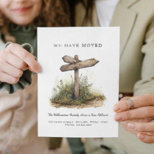 We have Moved - New Address I Road Sign Announcement