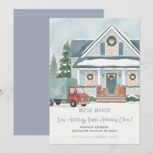 We Have Moved New Address Moving  Holiday Card (Front/Back)
