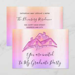 We Have Moved New Home Invitation Pink