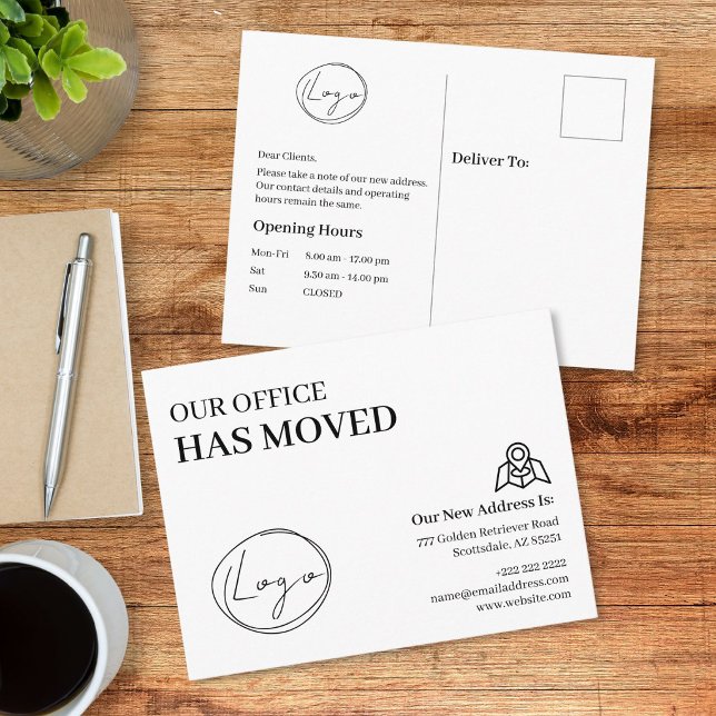 We Have Moved Office Business Address Change Postcard (Our office has moved postcard
)