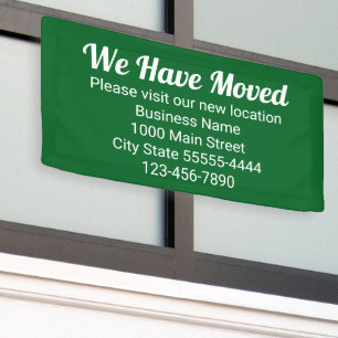 We Have Moved Please Visit Our New Location Green Banner
