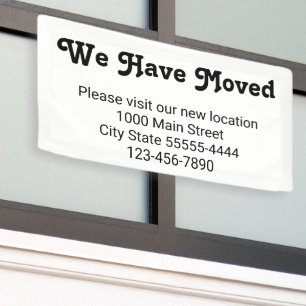 We Have Moved Please Visit Our New Location White Banner