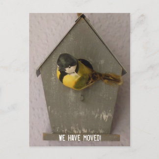 We have moved! - postcard (Birdhouse)
