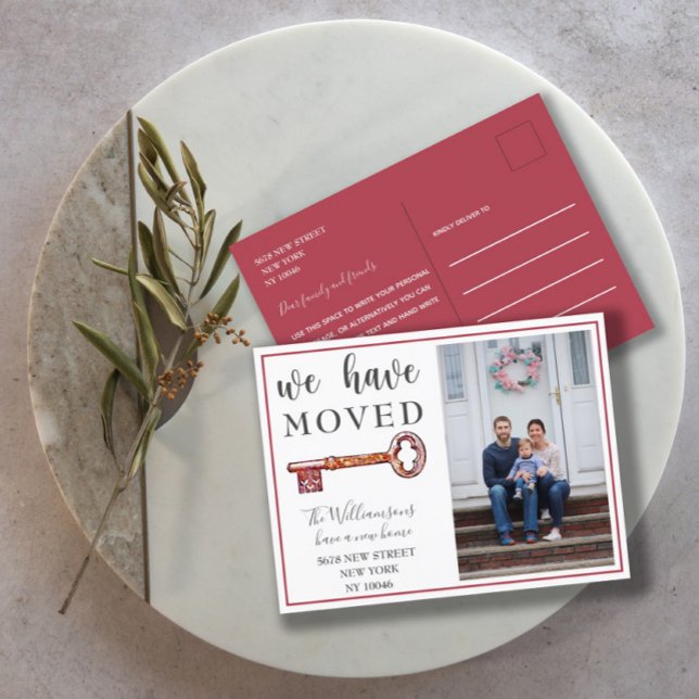  We Have Moved Red Key Photo Moving Announcement (Creator Uploaded)