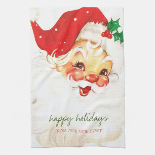 We Have Moved,Retro Santa Claus  Tea Towel