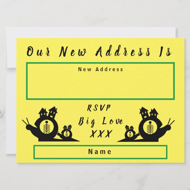 We Have Moved Snail House Moving Home Announcement (Back)