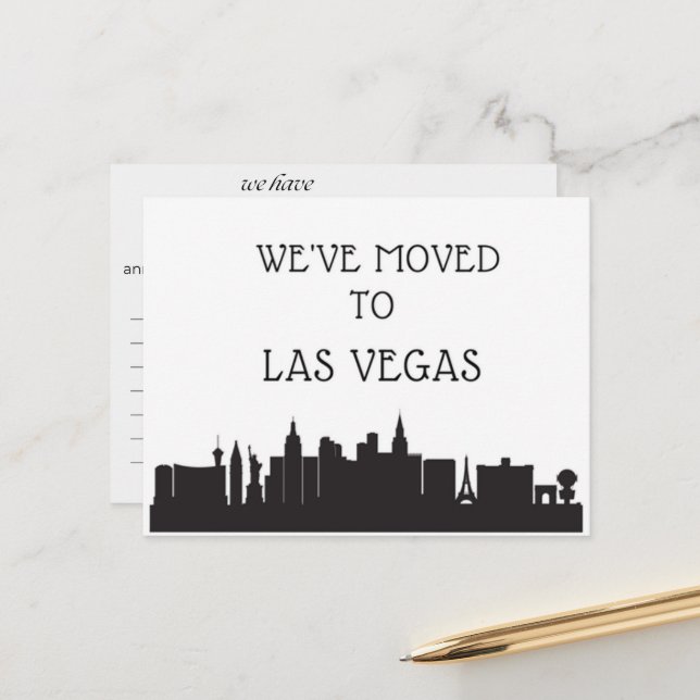 We Have Moved to Las Vegas Postcard (Front/Back In Situ)