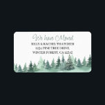 We have Moved Watercolor Green Winter Pine Forest Label<br><div class="desc">We have Moved return address labels to draw attention to your new address. Design features Watercolor Green Winter Pine Forest - perfect for general mail, winter events, christmas cards, change of address and holiday moving announcements etc. The template is ready for you to add your name and address and you...</div>