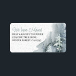 We have Moved Watercolor Winter Forest Label<br><div class="desc">We have Moved return address labels to draw attention to your new address. Design features Watercolor Winter Pine Forest - perfect for general mail, winter events, christmas cards, change of address and holiday moving announcements etc. The template is ready for you to add your name and address and you can...</div>