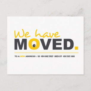 We Have Moved Yellow Moving Announcement Postcard