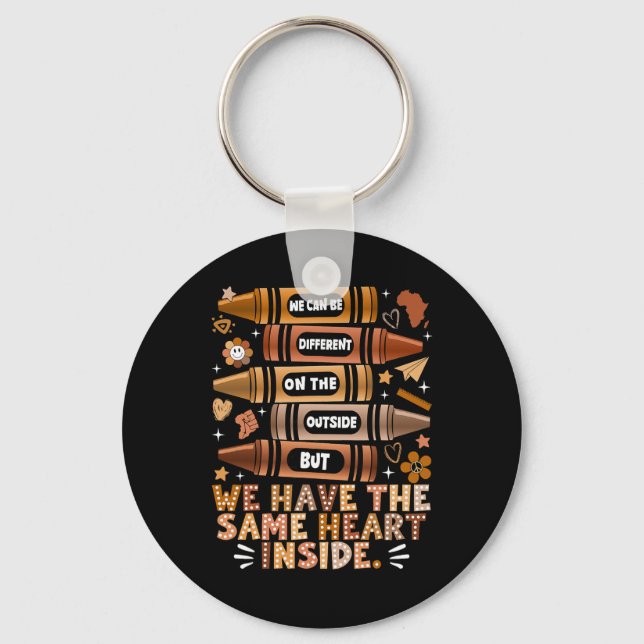 We Have The Same Heart Black History Month African Key Ring (Front)