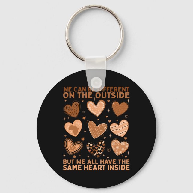 We Have The Same Heart Inside Valentine Heart Blac Key Ring (Front)