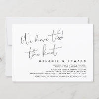 We have tied the knot, Modern Wedding Elopement