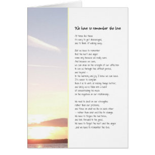 We Have to Remember the Love...Relationships