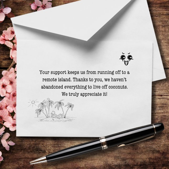 We Haven’t Fled to a Remote Island Yet Thank You Card (Creator Uploaded)
