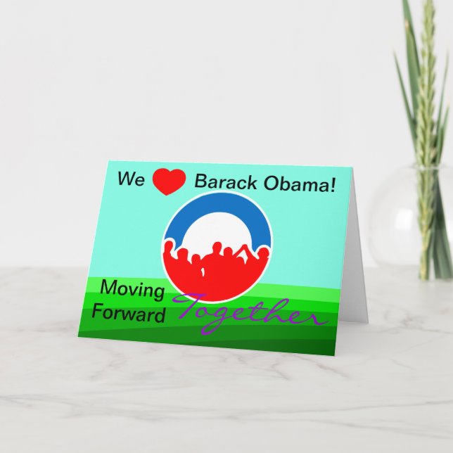 We Heart Barack Obama! Vote on 11/06/12 Card (Front)