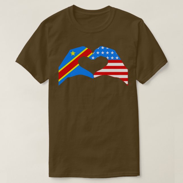 We Heart Congo USA Multinational Patriot Flag Seri T-Shirt (Design Front)