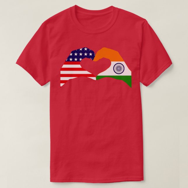 We Heart USA India Patriot Flag Series T-Shirt (Design Front)