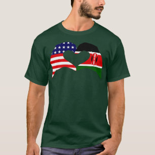 We Heart USA Kenya Multinational Patriot Flag Seri T-Shirt