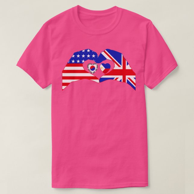 We Heart USA UK South Korea Philippines Patriot Se T-Shirt (Design Front)
