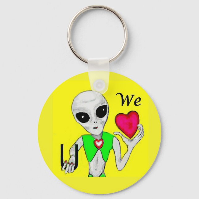We Heart You - Alien Key Chain (Front)