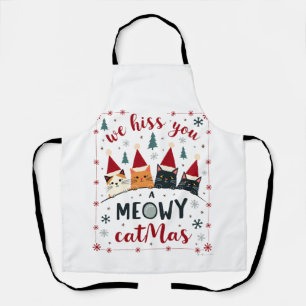 We Hiss You A Meowy Catmas Funny Cat Christmas Ugl Apron