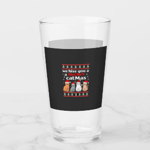 We Hiss You A Meowy Catmas Funny Cat Christmas Ugl Glass