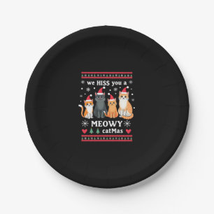 We Hiss You A Meowy Catmas Funny Cat Christmas Ugl Paper Plate