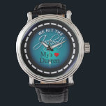 We Hit The Jackpot! | blue Watch<br><div class="desc">A fun, wearable wedding keepsake for Las Vegas newlyweds. The face of this watch has text which says "We Hit The Jackpot!" and features black and blue casino chip artwork that you can personalise with your names. Use the "Customise It" button to change the text. Available in 10 colours. "We...</div>