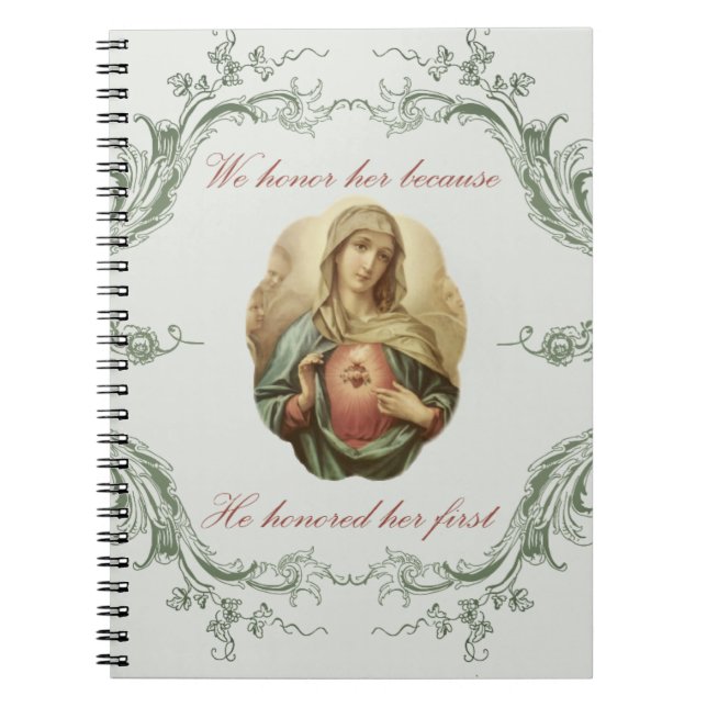 We honour her Immaculate Mary Notebook (Front)