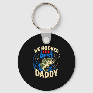 We hooked the daddy vintage fishing design key ring