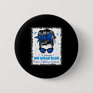 We January Blue Human Trafficking Awareness 6 Cm Round Badge