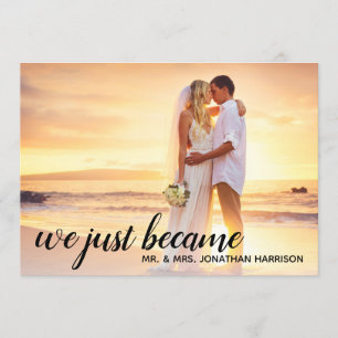 We Just Became Mr Mrs Photo Just Married Reception Invitation