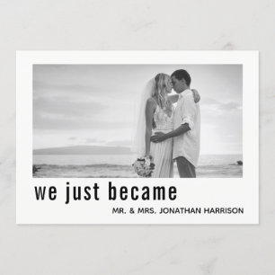 We Just Became Mr Mrs Photo Just Married Reception Invitation
