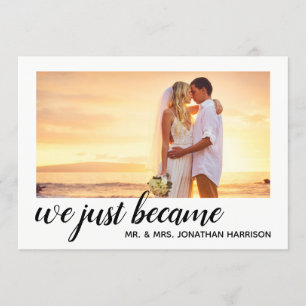 We Just Became Mr Mrs Photo Just Married Reception Invitation