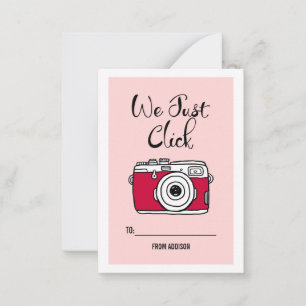We Just Click Camera Classroom Valentine Card 100p
