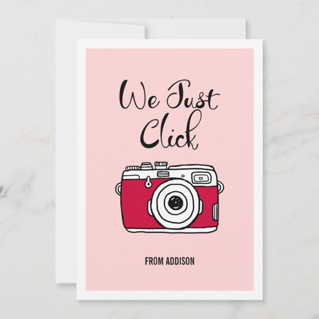 We Just Click Camera Valentine Card (Front)