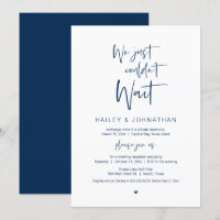 We just could not wait, Navy Blue, Elopement Party