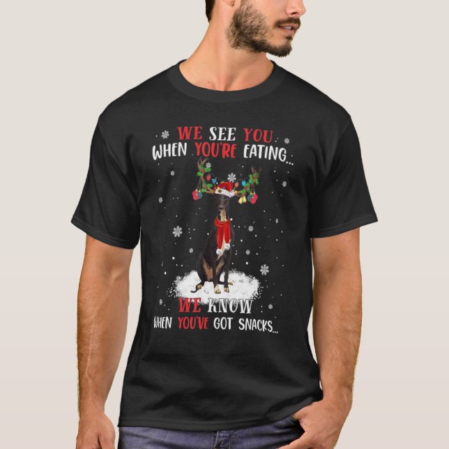 We Know When You've Got Snacks Greyhound T-Shirt (Front)