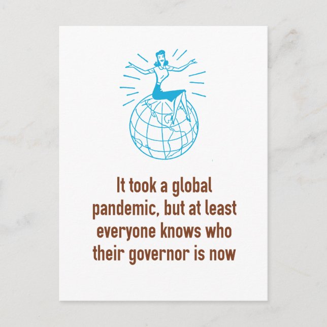 We Know Who Our Governors Are Pandemic Postcard (Front)